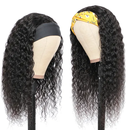 100% Virgin Brazilian Human Hair Headband Wigs,Cheap Wholesale Natural Human Hair Wigs for Black Women,Body Wave None Lace Wigs