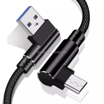 Nylon trenzado USB-C a USB-A 2.4A/3A Cable de cargador rápido