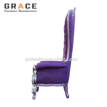 Elegant Purple High Back King's Throne Chair - Royal Luxury Design