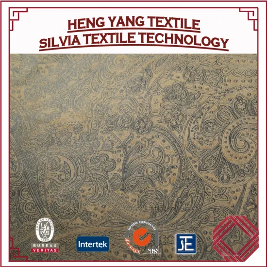 Wholsale Polyester Phoenix Pattern Microfiber Bronzed Suede Fabric For Seat Cover,Furniture Fabric Textile