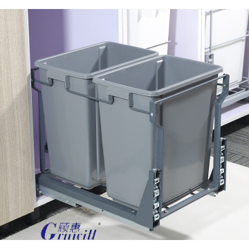 Kitchen removable damping rail trash can