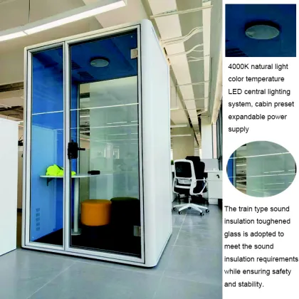 Modern Soundproof Meeting Phone Booth for Work and Recording