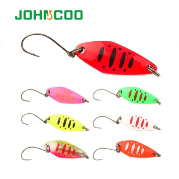 JOHNCOO Copper Spoon Metal Lure - 3.2g/3.0g Colorful Spoon Bait Fishing Lure with Single Hook