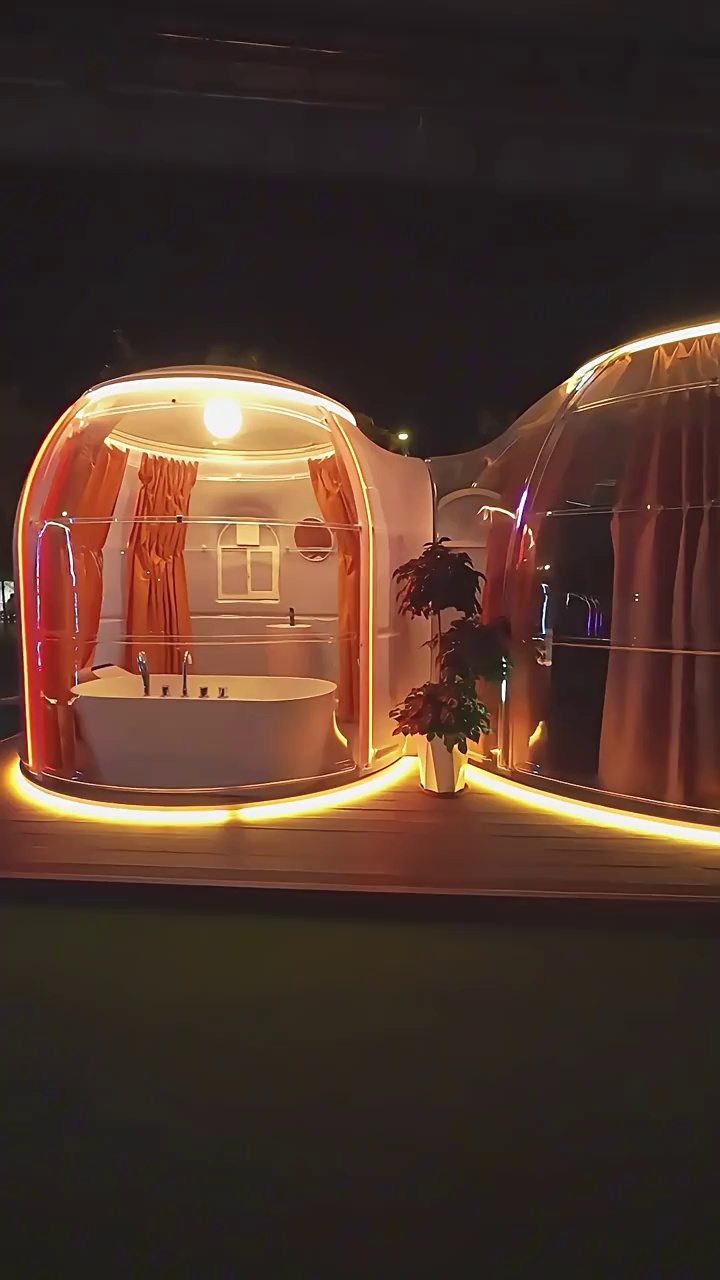 Modular Transparent Dome Shelter for Serene Outdoor Living