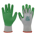 Yellow Yarn Green Rubber Gloves