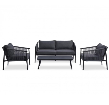 Wholesale Patio Aluminum Outdoor Furniture Rattan Sofa Set with Waterproof Fabric for Gardens