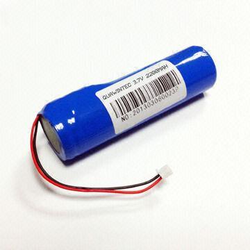3.7V 2.2Ah Li-ion battery pack/2.5A in PVC shrink tube