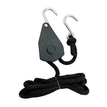 Strong 1/2\" 500lbs Truck Trailer Rope Ratchet Tie Down System with Ratchet Sheave Pulley and S Hook for Manual Lifting