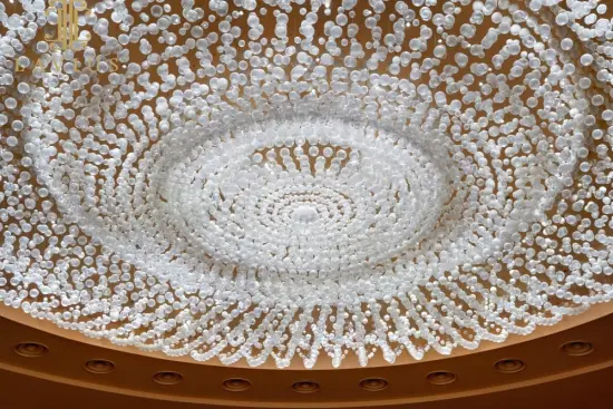 Large round glass chandelier modern