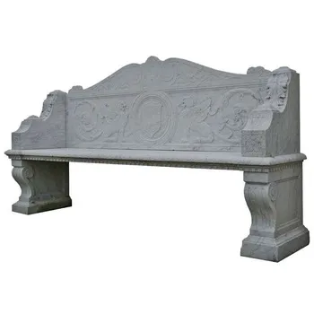 landscaping stone bench with back