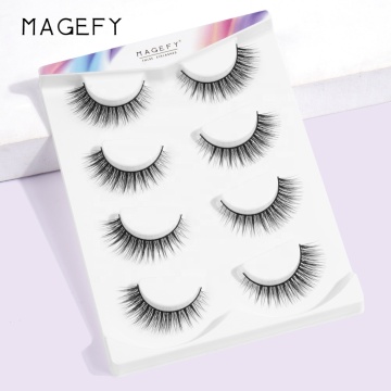 High-Quality Faux Mink Strip Lashes - MAANGE 4 Pairs Cat Eye Mink Lashes Supplier