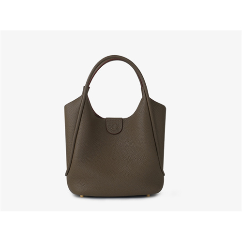 Simple and Stylish Leather Market Basket Bucket Bag