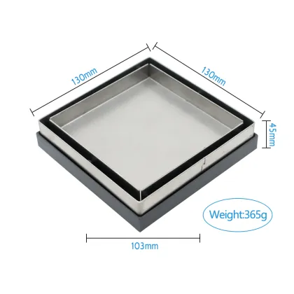 High-Quality Square Stainless Steel Concealed Shower Floor Drain with Invisible Tile Insert
