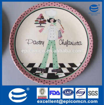 pinky porcelain cake plate, ceramic dessert plate china manufacture