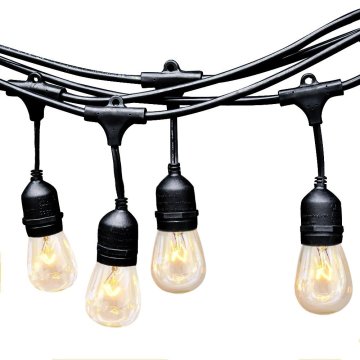 48 ft Socket 36'' Spacing Wire Patio String Lights - Medium Base Socket (E26), Commercial Grade (Bulbs Not Included)