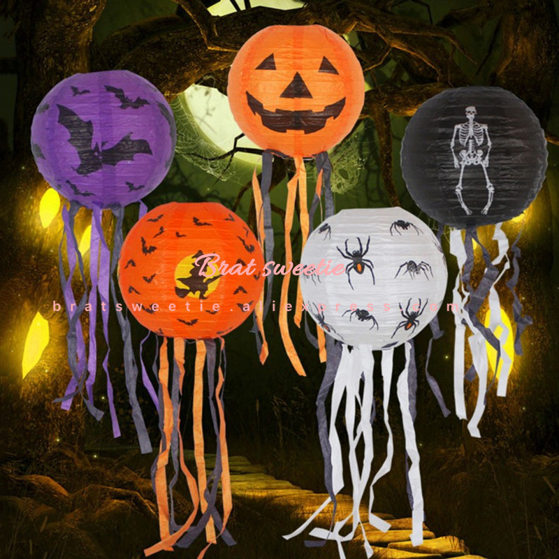 Halloween Decoration Horrible Scary Ghost Balloons Spider Web Cobweb Bar Happy Halloween Scene Props Party Supplies