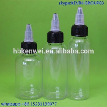 transparent color wide mouth pet plastic bottle 60ml with black twist cap