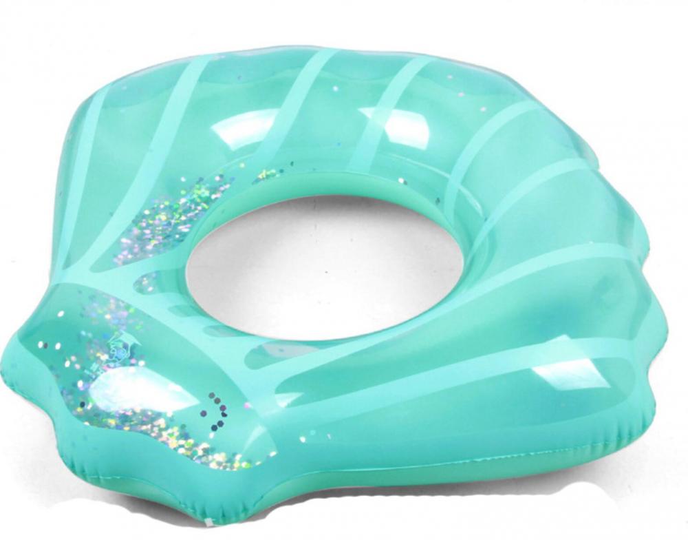 Shell Shape Inflatable Swim Ring with glitters inside
