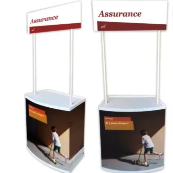 Portable Metal Promotional Booth with Umbrella for Outdoor Exhibitions