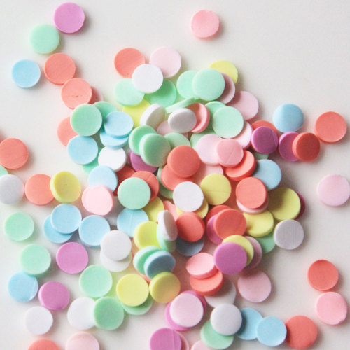 Candy Color Polymer Hot Clay Sprinkles 5mm 3D Tiny Round Shape Clay Fette Adesivi per unghie Fai da te Making Phone Deco Kid Toys