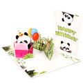 Biglietto d'auguri 3D con scatola regalo Panda di buon compleanno