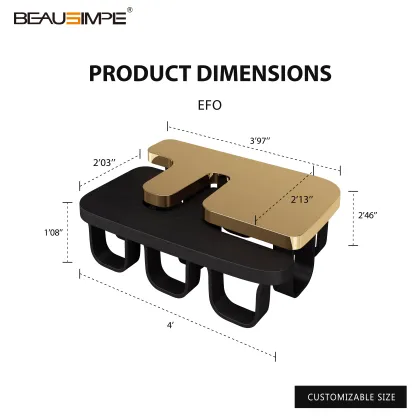 Elegant Gold-Black Coffee Table