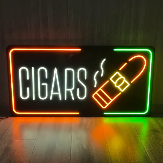 Customized Indoor Hanging Sign with Color-Changing LED Lights for Smoke Shop