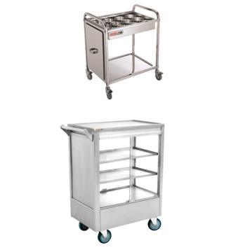 Customized Stainless Steel Outdoor Restaurant Food Service Trolley for Cake and Dessert Display
