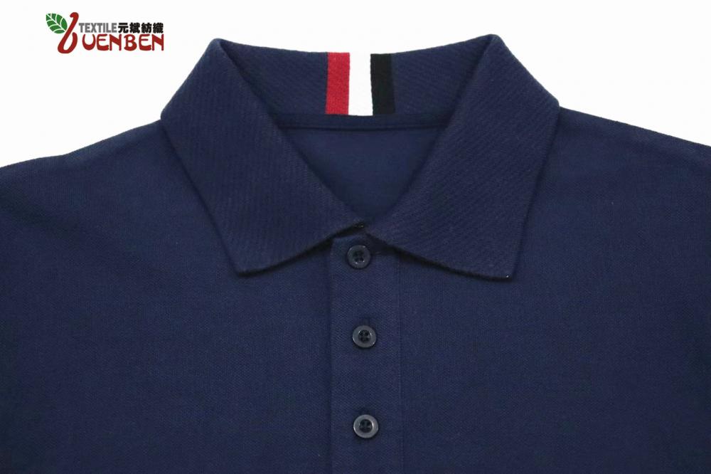 Men's Solid Polo With Jacquard Collar