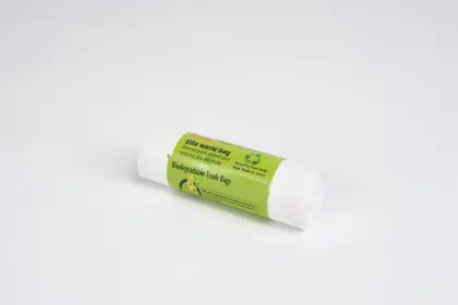 Biodegradable drawstring plastic trash bag