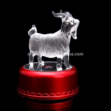Cute goat handmade crystal animal ornaments chinese zodiac signs figurine furniture