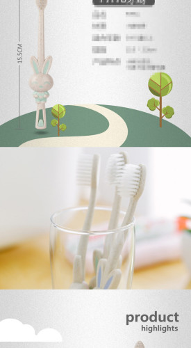 100% Biodegradable eco kid bamboo toothbrush