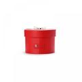 Red Leather Stitched Jewelry Round Tube Box