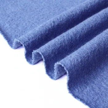 Dark Blue Boiled Wool Fabric for Hoodie Coat