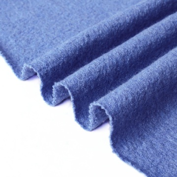 Dark Blue Boiled Wool Fabric for Hoodie Coat