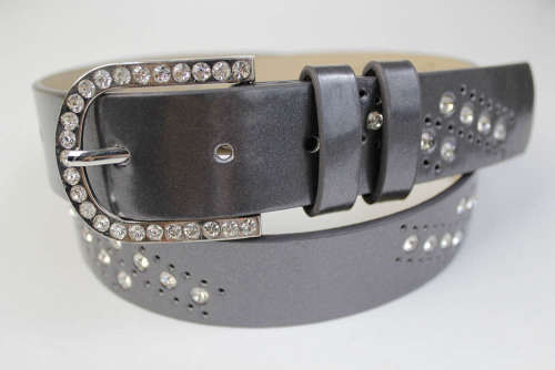 Ladies' Fashion PU Belt with Rhinestone