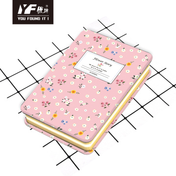 Flower story style cute metal cover notebook