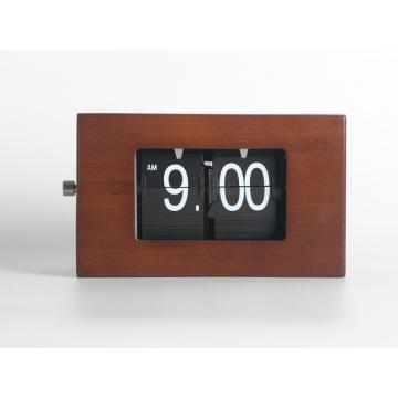 Flip Clock di bambù rettangolare di piccole dimensioni