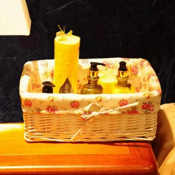 Wholesale Pink Hand-Woven Paper Rope Storage Basket with Removable Lining and Insert Handle