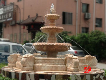 Red outdoor fountains