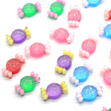 Hot Sale Transparent bling Sweet Candy Shaped resin Flatback Cabochon DIY Toy Phone Shell Decor Cute Resins Bead Charms