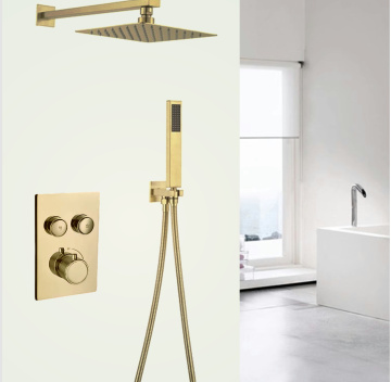 Brass Brushed Gold Shower Mixing Valve - Hot & Cold