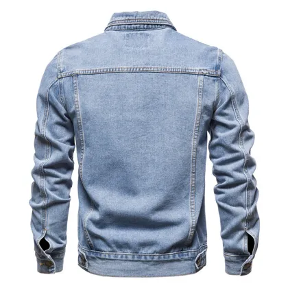Casual Cotton Denim Jacket for Men - Bulk Wholesale Jean Jacket