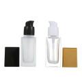 Liquid Foundation Press Pump Square Glass Lotion Bottles