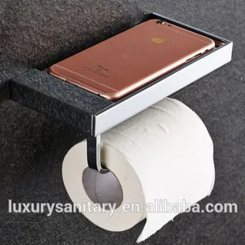 Chrome Plated Wall-Mounted Toilet Paper Roll Holder - Black, Rose Gold, Silver, Brass Designs