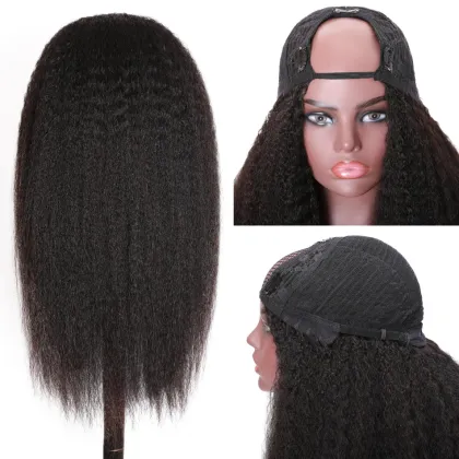 Factory Wholesale 180 Density Human Hair Wigs U Part No Lace Human Hair Wigs for Black Women
