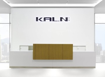 KL-RT1 OEM customized factory price green certification veneer paint zebra grain office furniture desk reception table