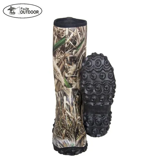 Waterproof Camo Rubber Hunting Boots for Men - Outdoor Rain Boots