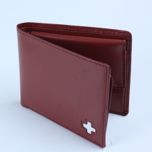 Burgundy volnerfleer heren pocket bi-fold portemonnee