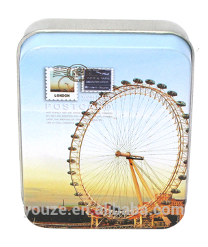 Square candy tin box